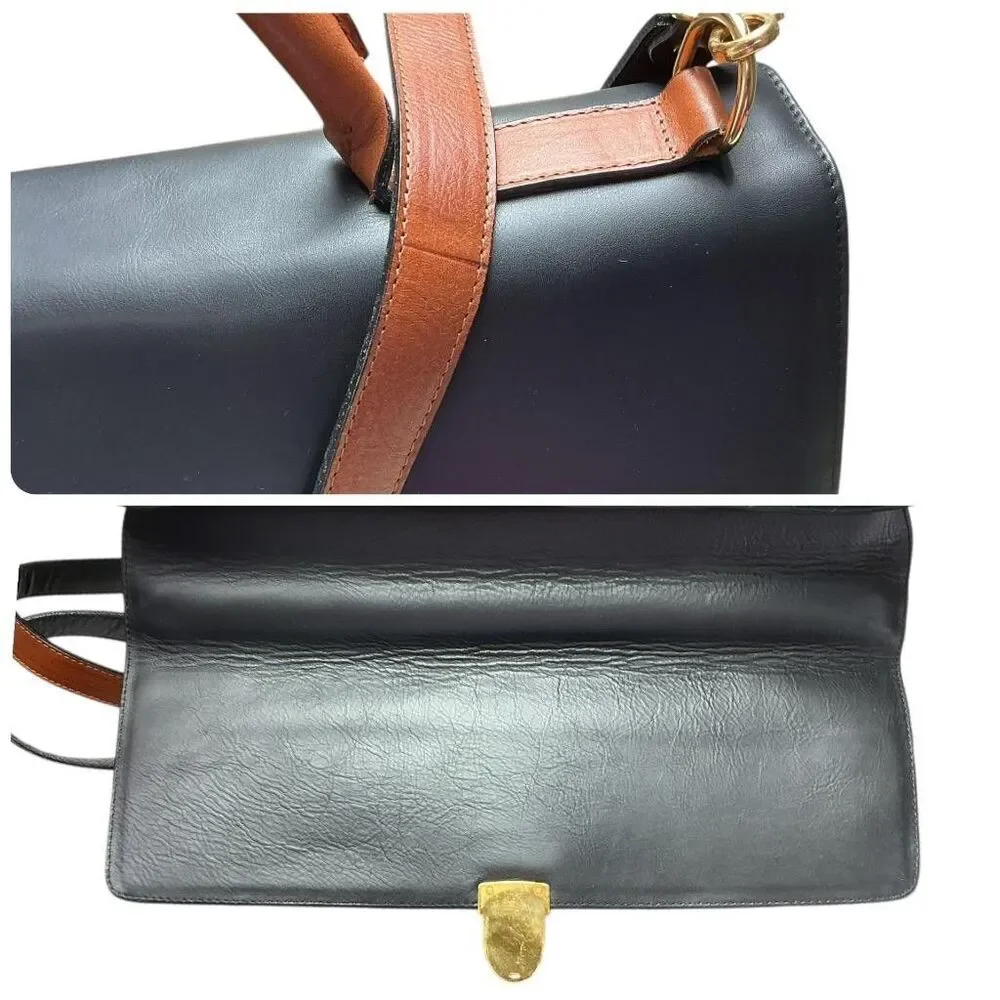 Braun Buffel Leather Business Bag Brown X Large Top Handle Crossbody Vintage